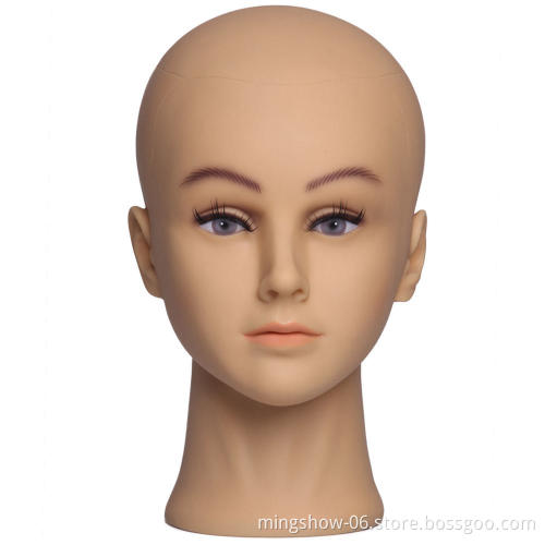 Fashionable Bald Mannequin Head For Wigs Making Hats Display Cosmetology Manikin Head For Makeup Practice Wig Stand